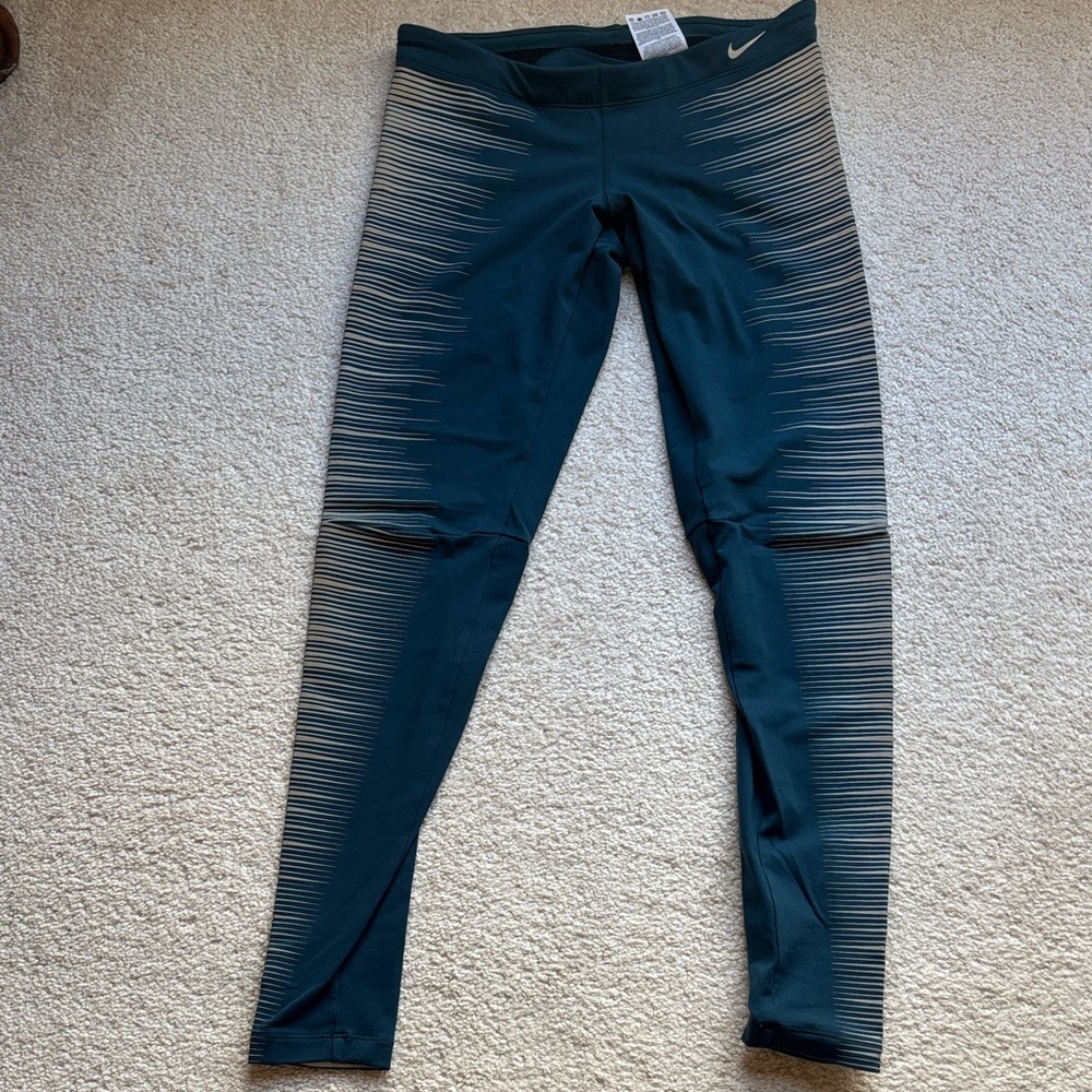 Nike Teal and Gray Reflective Leggings